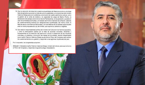 Fabricio Valencia podría ser interpelado por el Congreso de la República de aprobarse la moción