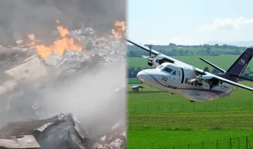 Avioneta se desploma en Chiapas con 9 pasajeros a bordo.