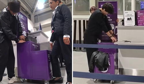 Streamer Daarick intentó evitar pagar extra y su maleta quedó atorada al medir su equipaje en el Aeropuerto Jorge Chávez