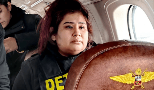 Liseth Albina Ruiz Cruz, pareja de Erick Moreno, llegó a Lima. Foto: PNP