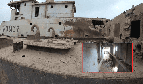 El 'barco fantasma' ha atemorizado a los residentes del Callao, porque aseguran escuchar gritos en las noches. Foto: Composición LR/ YouTube de Las Aventuras de Jhon El misterioso ‘barco fantasma’ del Callao que aterroriza a los vecinos de la zona: aseguran escuchar gritos y 'lamentos'