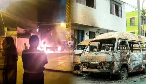 La organización criminal 'Las Cucarachas' estaría detrás del atentado en SMP. Foto: composición LR/LatinaTV atentado en SMP quema de combis por no pagar extorsión