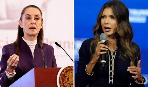 Kristi Noem acusa a Claudia Sheinbaum se alentar las protestas en Los Ángeles.