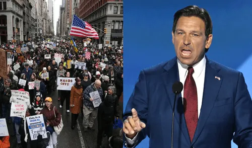 Ron DeSantis lanzó una advertencia ante las movilizaciones del 14 de junio en Florida. Ron DeSantis lanzó una advertencia ante las movilizaciones del 14 de junio en Florida.