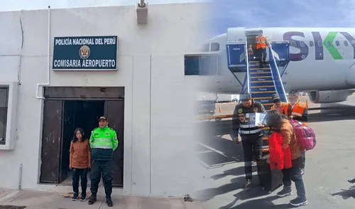 Adolescente desapareció tras asistir a clases. Policía la intervino en el aeropuerto cuando intentaba viajar a España. Foto: Composición LR/PNP