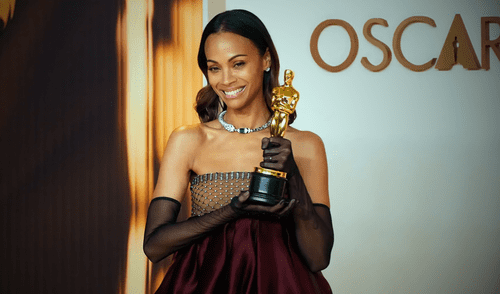 Zoe Saldaña dice que su Oscar es de género fluido y lo llama "elle".