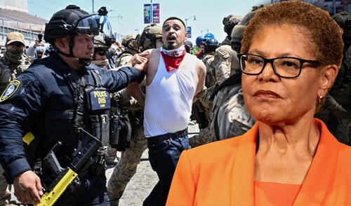 Karen Bass decretó un toque de queda parcial en Los Ángeles debido a disturbios por protestas.