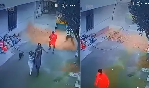 Pared estuvo a punto de caerle en la cabeza a un hombre durante sismo de 6,1 en Lima y Callao. Foto: Captura de pantalla de Facebook de Roger García