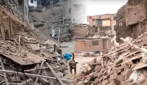 Muro de contención colapsa por sismo