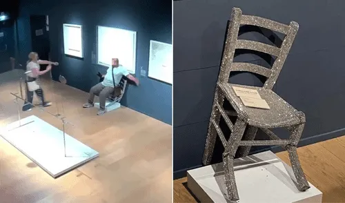 La obra dañada fue creada por Nicola Bolla en homenaje a Van Gogh. Foto: Palazzo Maffei de Verona La obra dañada fue creada por Nicola Bolla en homenaje a Van Gogh.