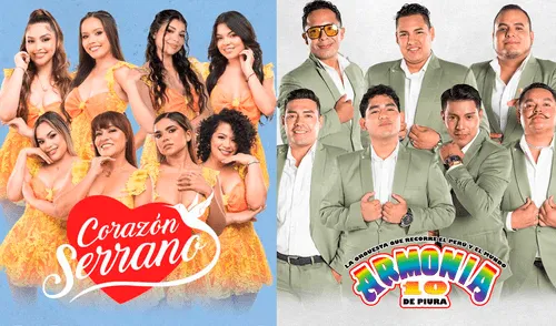 Entre los artistas invitados de Armonía 10 se encuentran Ángel y Khriz, Corazón Serrano y Bartola, quienes ofrecerán más de ocho horas de música en vivo. Fotos: Facebook Corazón Serrano, Bartola, Leslie Shaw y más artistas se suman al 53 aniversario de Armonía 10 en el Estadio San Marcos