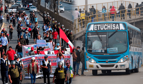 Paro nacional en Lima y Callao este 18 de junio. Foto: composición LR / Andina Paro nacional en Lima y Callao este 18 de junio. Foto: composición LR / Andina