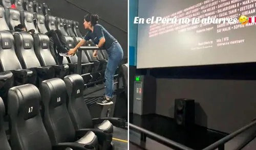 Usuarios en TikTok no pararon de reír al ver al joven dormido en un cine de Perú.