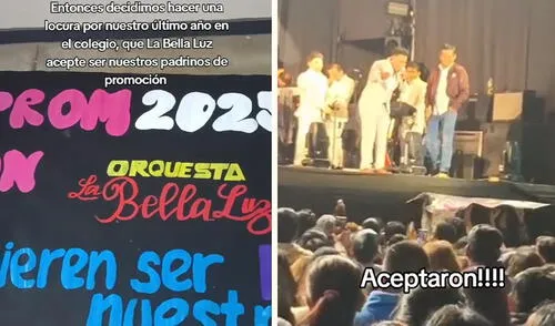 Clip registra alrededor de 200.000 visualizaciones en redes. Foto: composición LR/ TikTok Escolares de Cañete emocionan a La Bella Luz y Óscar Custodio acepta ser su padrino de promoción en concierto
