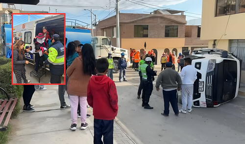 Escolares se salvan de morir tras volcadura de auto colectivo en Arequipa. Foto: Composición LR/Mirelia Quispe Escolares se salvan de morir tras volcadura de auto colectivo en Arequipa. Foto: Composición LR/Mirelia Quispe