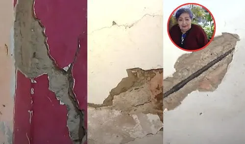 Señora pide ayuda tras rajaduras en su hogar por sismo de 6,1 en Lima y Callao. Foto: Composición LR/Captura de pantalla de YouTube Señora pide ayuda tras rajaduras en su hogar por sismo de 6,1 en Lima y Callao. Foto: Composición LR/Captura de pantalla de YouTube