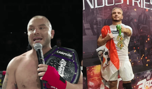 Jenko del Río derrotó con contundencia a Nico Ponce en el evento Celebrity Combat Perú 2. Foto: Composición LR/ Instagram de Jenko del Río/ YouTube de Zalo Jenko del Río derrotó a Nico Ponce en el Celebrity Combat Perú 2 y, años atrás, practicó jiu-jitsu en Estados Unidos.