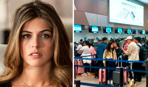 La actriz Stephanie Cayo visitó el aeropuerto Jorge Chávez y criticó que los peruanos se quejen por todo.