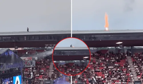 El joven corrió rápidamente para apagar el fuego y evitar una tragedia. Foto: composición LR/TikTok/@hospodarxklara incendio, estadio, video viral, tiktok