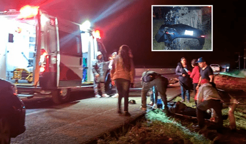 Dos jóvenes quedan tras accidente en Juliaca. Foto: Composición LR