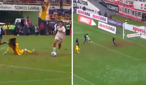 Pierina Núñez tuvo en sus pies el 1-0 favor de Universitario. Foto: composición de LR/captura de Movistar Deportes Pierina Núñez se llevó a la arquera de Alianza Lima, pero falló de forma increíble en final femenina