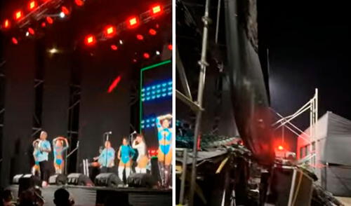 Los bailarines corrieron atemorizados ya que pudo ocurrir una tragedia durante el show.