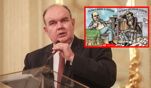 Carlincatura expone a Rafael López Aliaga.