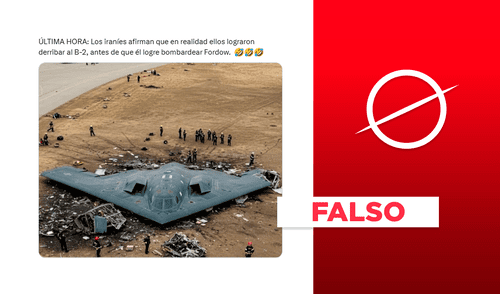 Estados Unidos indicó que todas las naves aéreas utilizadas en contra de Irán volvieron sin ninguna baja; además, el programa Sight Engine identificó que el 99% de la foto fue hecha con IA. Foto: composición LR/captura de pantalla Bombarderos B-2 fueron derribados por Irán