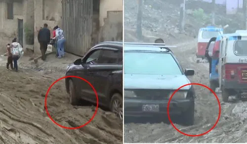 Vecinos de la zona temen caídas y accidentes de tránsito debido al inmenso lodazal. Foto: Composición