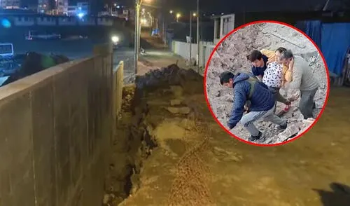 Joven madre embarazada cae a zanja de seis metros en Villa El Salvador