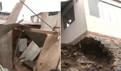 Derrumbe en San Juan de Amancaes deja una vivienda destruida y varios heridos Derrumbe en San Juan de Amancaes deja una vivienda destruida y varios heridos
