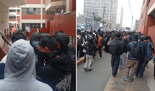 Estudiantes de la UNFV vuelven a tomar su centro educativo. Foto: composición LR