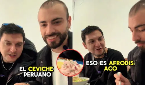 Reacción de colombianos se hace viral luego de probar ceviche peruano.