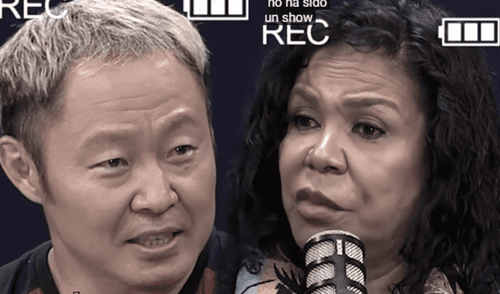 Eva Ayllón tuvo fuerte reacción contra Kenji Fujimori. Foto: composición LR/difusión/YouTube/podcast Eva Ayllón