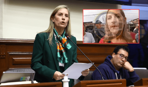 Legisladora protagonizó intercambio de palabras con la prensa local y vecinos del lugar. Foto: composición LR Congreso