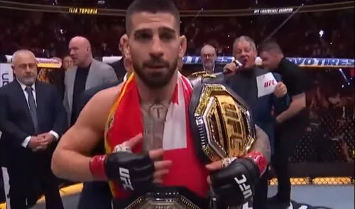 Ilia Topuria y Charles Oliveira pelearon en Las Vegas