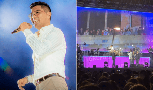 Christian Yaipén saludó a fanáticos que disfrutaban el concierto del Grupo 5 desde la azotea de una casa. Foto: composición LR/TikTok/@yalupatty Christian Yaipén, Grupo 5, concierto, Huacho