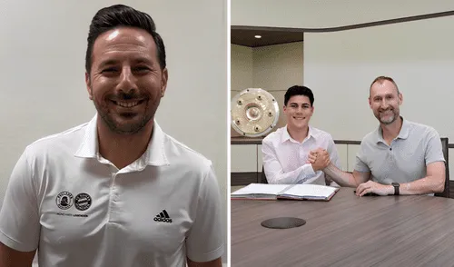 Con total satisfacción, Claudio Pizarro anunció la renovación del joven futbolista peruano con el Bayern Múnich. Foto: composición LR/Bayern Múnich