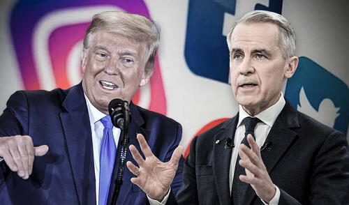 Donald Trump y Mark Carney se reunirán en los próximos días para concretar el acuerdo comercial entre Estados Unidos y Canadá. Foto: composición LR/AFP Canadá retrocede y deroga impuesto digital a Estados Unidos para retomar negociaciones comerciales con Trump