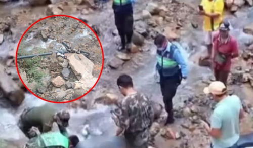 Restos fueron hallados en río cercano a ruta Kimbiri-Pichari. Foto: Composición LR
