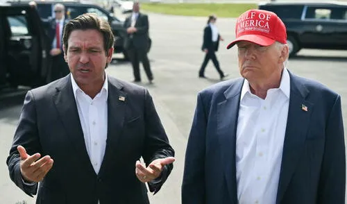 Donald Trump y Ron DeSantis innaguraron la cárcel Alligator Alcatraz para inmigrantes. Donald Trump y Ron DeSantis innaguraron la cárcel Alligator Alcatraz para inmigrantes.