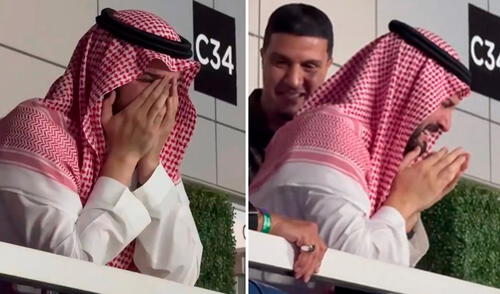 Fahad Bin Nafel bajó a los camerinos y felicitó a los jugadores de su club en persona. Foto: composición de LR/captura de KF/X