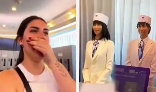 La joven argentina no podia creer que no había personal humano en el hotel.