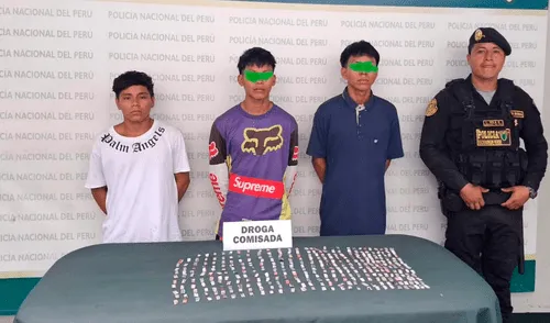 A los detenidos se les encontró más de 400 kilos de pasta básica de cocaína y se les traslado a la comisaria de la zona. Foto: PNP A los detenidos se les encontró más de 400 kilos de pasta básica de cocaína y se les traslado a la comisaria de la zona. Foto: PNP