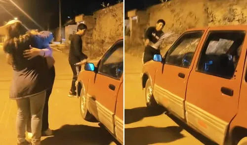 "Todo sacrificio se valora", resaltaron usuarios en redes sociales. Viral en TikTok: familia ‘bendice’ con cerveza su nuevo auto Tico