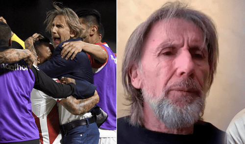 Ricardo Gareca concedió una entrevista para Horacio Zimmermann en su canal de YouTube. Foto: composición LR/Andina/YouTube Ricardo Gareca festeja con los jugadores peruanos. Foto: composición LR/Andina/YouTube