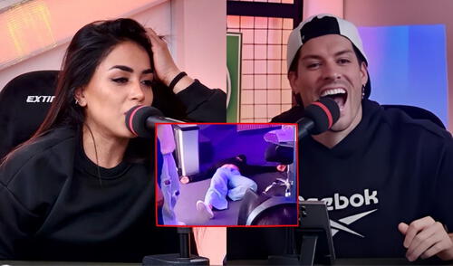 Onelia Molina sufrió un fuerte golpe en vivo. Foto: Composición LR/Youtube Onelia Molina sufrió un fuerte golpe en vivo.