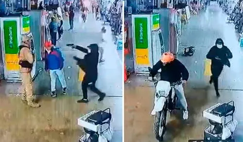 El asalto fue registrado por las cámaras de seguridad dentro del centro comercial en la av. Argentina. Foto: Composición LR/Marcia Chahua El asalto fue registrado por las cámaras de seguridad dentro del centro comercial en la av. Argentina. Foto: Composición LR/Marcia Chahua