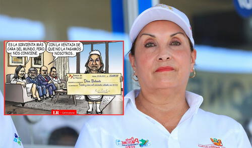 Carlincatura satiriza sobre quienes serán los beneficiados políticos tras el aumento de sueldo de Dina Boluarte. Foto: composición LR