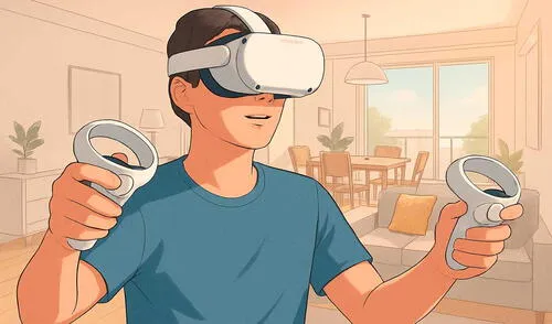 Estos recorridos con realidad virtual no son estáticos, requieren caminar con unos visores y zapatillas especiales. Foto: ChatGPT/La República